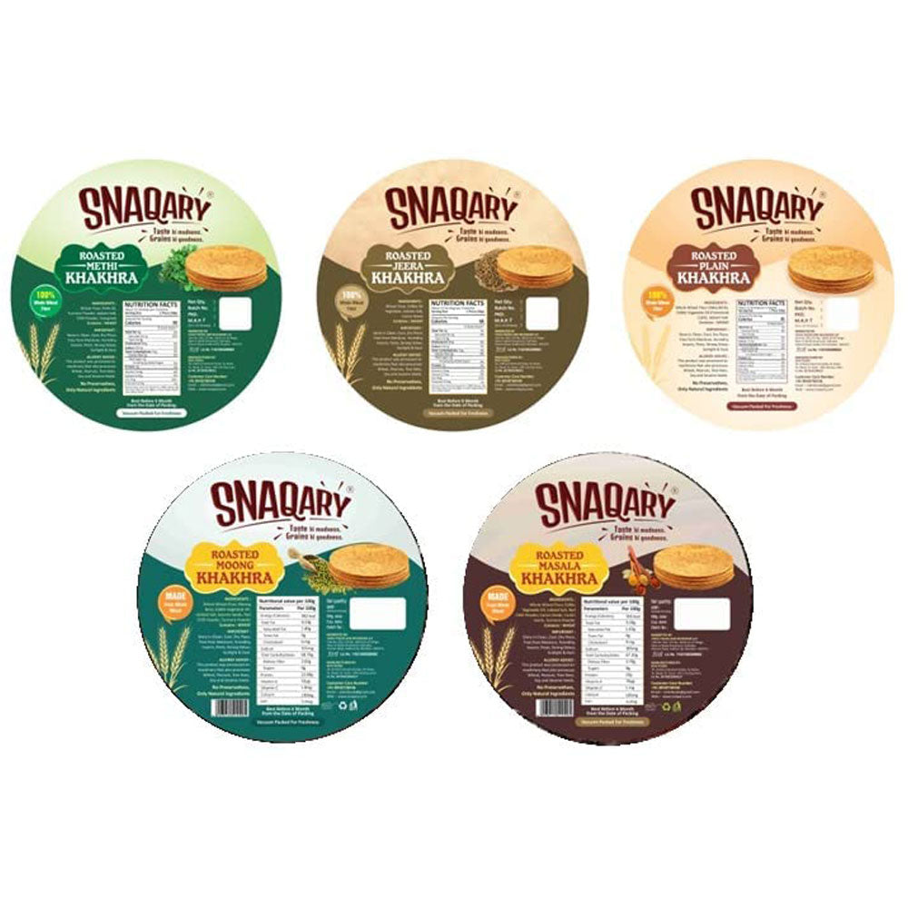 Roasted Whole Wheat Khakra Combo (Pack Of 5)